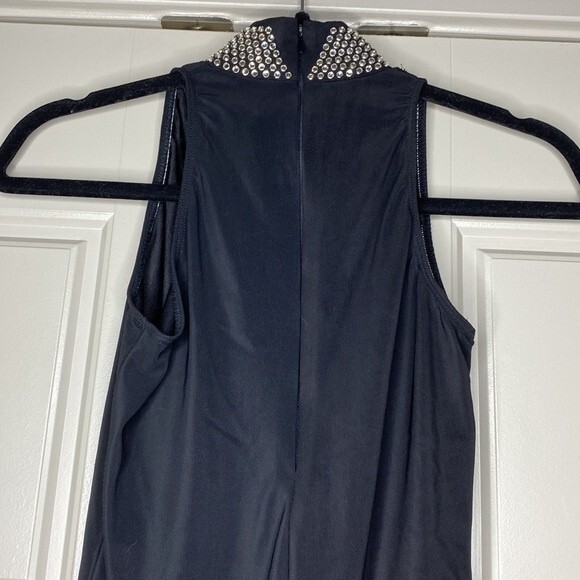 Kippy’s Swarovski Crystal Embellished Turtleneck Sleeveless Thong Bodysuit Sz M - Picture 3 of 8